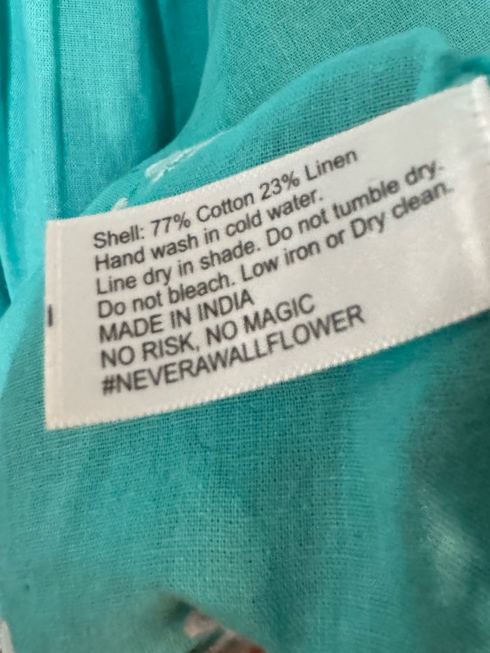 Never A Wallflower |Aqua Turquoise Eyelet
Embroidered Cotton/Linen Blend Top-NWT - Picture 8 of 9
